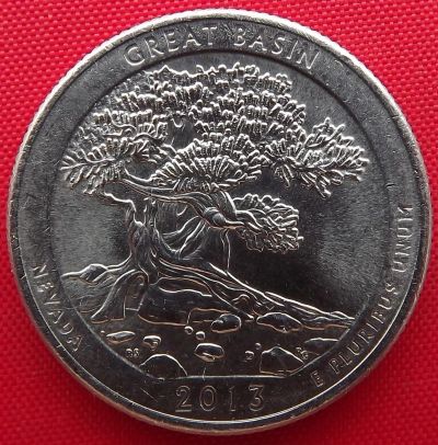 Лот: 4516945. Фото: 1. (№3449/LF) Грейт-Бейсин - 25 центов... Америка