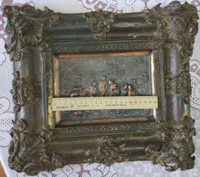 Лот: 16410839. Фото: 1. бронзовая рама для картины, 18... Произведения