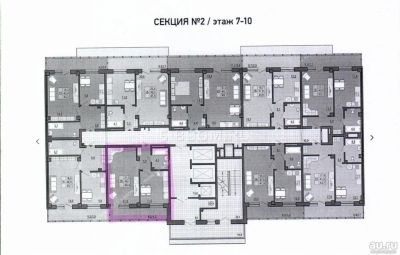 Лот: 9870132. Фото: 1. 2-комн. 44,4 кв.м. в ЖК "Отражение... Квартиры, студии