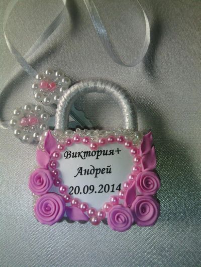 Лот: 4909873. Фото: 1. Свадебный замочек розовый. Свадебная атрибутика и декор