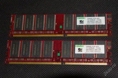 Лот: 2522215. Фото: 1. Kingmax DDR-400 2x256 MB Железногорск. Оперативная память