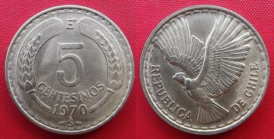Лот: 25583268. Фото: 1. (№257-Э256/1/LM) 5 сентесимо 1970... Америка