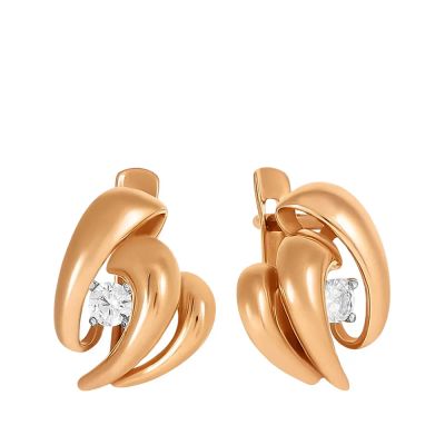 Лот: 23877561. Фото: 1. Серьги TALANT из золота с фианитами. Серьги, каффы