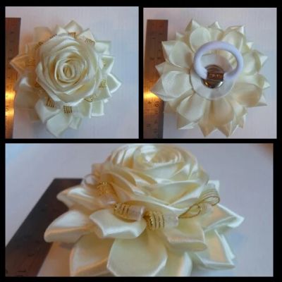 Лот: 7256177. Фото: 1. Большой праздничный бант. Цветы из ткани