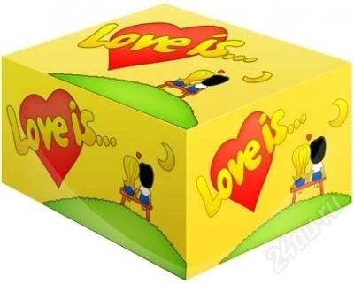 Лот: 2400295. Фото: 1. love is кокос-ананас(желтая) в... Жевательная резинка