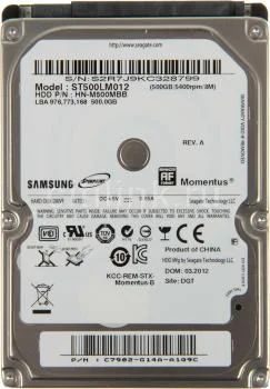 Лот: 5759303. Фото: 1. HDD 2.5" SATA-II 500Gb Samsung... Жёсткие диски