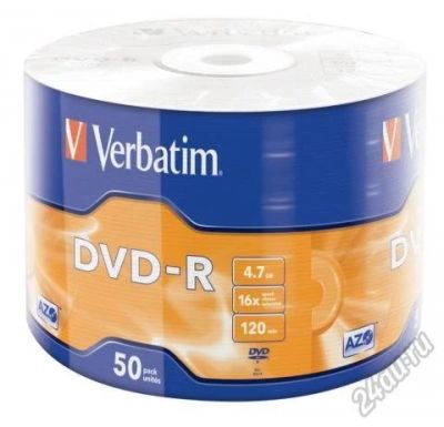 Лот: 5542364. Фото: 1. Диск DVD-R Verbatim 4.7Gb 16x... CD, DVD, BluRay