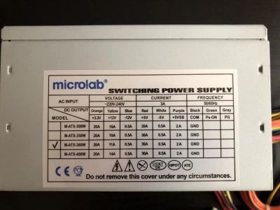 Лот: 16981609. Фото: 1. Блок питания Microlab M-ATX-360W... Корпуса, блоки питания