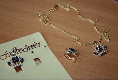 Лот: 3756348. Фото: 1. колье серьги косплект 14k Gold... Комплекты изделий