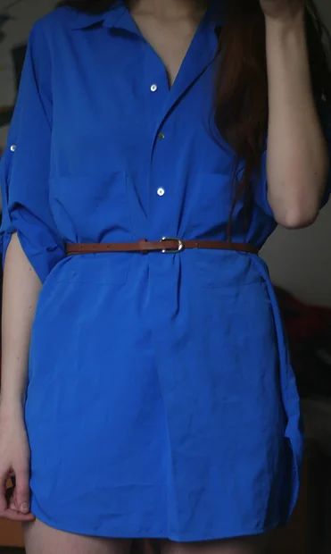 Лот: 3974738. Фото: 1. платье рубашка. синее. ZARA. Платья