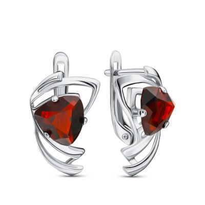 Лот: 23835285. Фото: 1. Серебряные серьги с ювелирным... Серьги, каффы