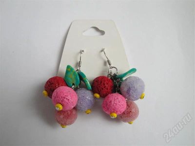 Лот: 327762. Фото: 1. Изделия из полимерной глины,серьги... Серьги, каффы