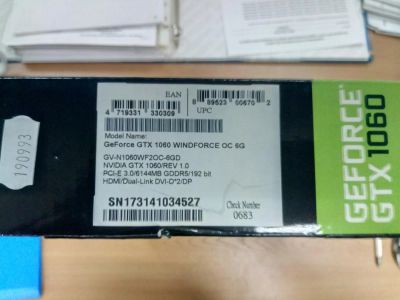 Лот: 10819890. Фото: 1. Gigabyte GeForce GTX 1060 windforce... Видеокарты
