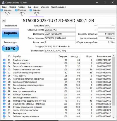 Лот: 13983434. Фото: 1. SATA III Гибридный винчестер 500... Жёсткие диски (HDD)
