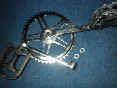 Лот: 3287254. Фото: 1. Шатуны single speed+педали+ось. Запчасти