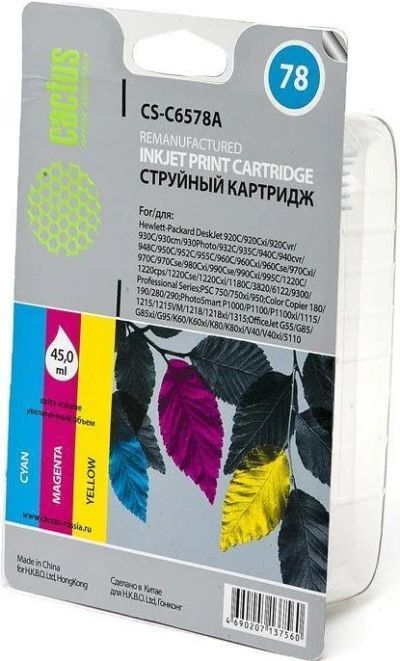 Лот: 13511324. Фото: 1. Картридж Cactus CS-C6578A 78 Коллор... Картриджи, расходные материалы