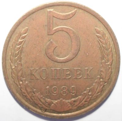 Лот: 6928307. Фото: 1. 5 копеек 1989 год. Россия и СССР 1917-1991 года