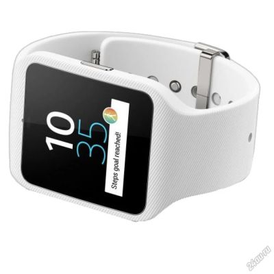 Лот: 6665902. Фото: 1. Sony smart watch 3 белые. Смарт-часы, фитнес-браслеты, аксессуары