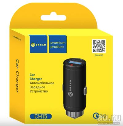 Лот: 16623825. Фото: 1. ЗУ авто CH15 USB QC3.0 2A черный... Зарядные устройства, блоки питания, адаптеры сетевые для смартфонов