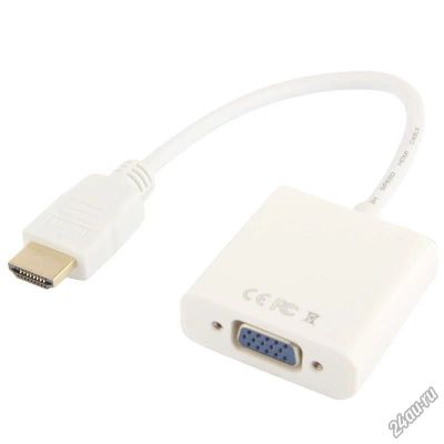 Лот: 4444411. Фото: 1. HDMI to VGA видеоадаптер + Audio... Шлейфы, кабели, переходники