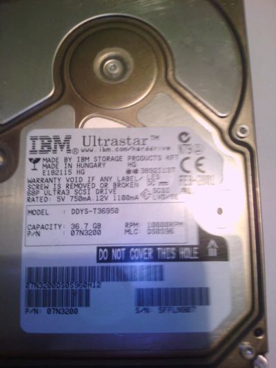Лот: 6799473. Фото: 1. HDD 36.7 Gb U160SCSI IBM DDYS... Жёсткие диски (HDD)