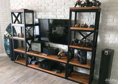 Лот: 14413563. Фото: 1. Стенка-горка в стиле лофт. Гостиные, стенки, горки
