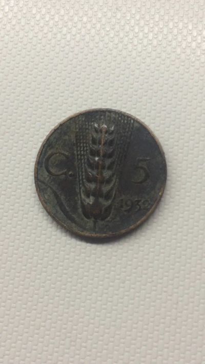 Лот: 19417140. Фото: 1. Монета Италия 5 чентезимо 1932... Европа