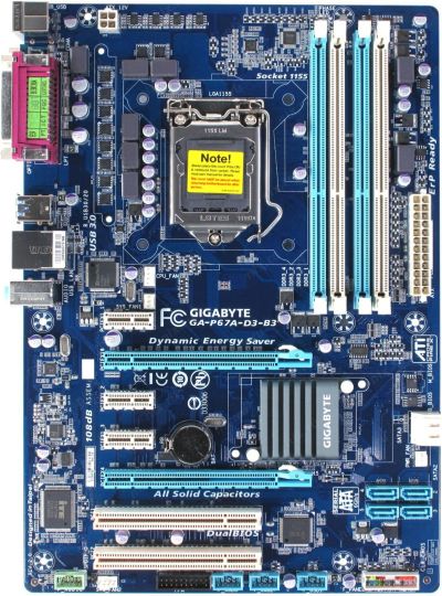 Лот: 14155791. Фото: 1. Gigabyte GA-P67A-D3-B3 (P67 чипсет... Материнские платы