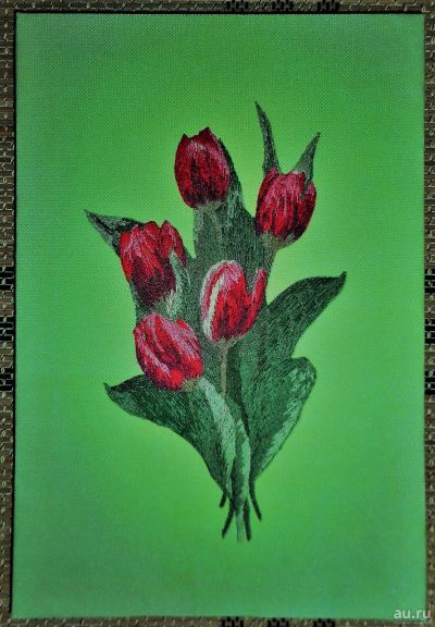 Лот: 13631969. Фото: 1. Картина "Весенние тюльпаны". Картины, рисунки