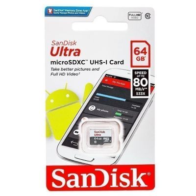 Лот: 15830518. Фото: 1. Карта памяти MicroSD 64 Gb Sandisk... Карты памяти
