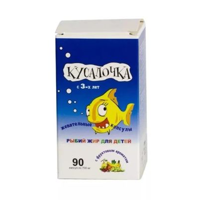 Лот: 23714052. Фото: 1. Рыбий жир Кусалочка для детей... Лекарства