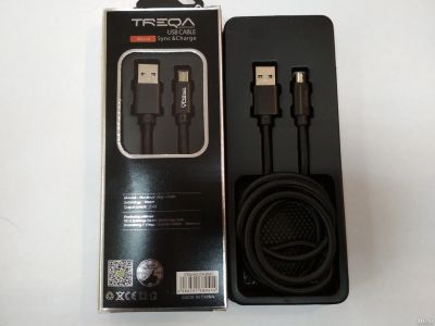 Лот: 13570274. Фото: 1. Кабель USB 2.0 - microUSB 1м Treqa... Дата-кабели, переходники