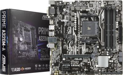 Лот: 18748435. Фото: 1. Материнская плата ASUS PRIME A320M-A... Материнские платы