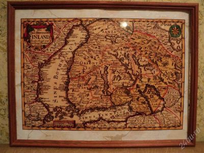 Лот: 2930868. Фото: 1. литография старинной карты Финляндии. Произведения