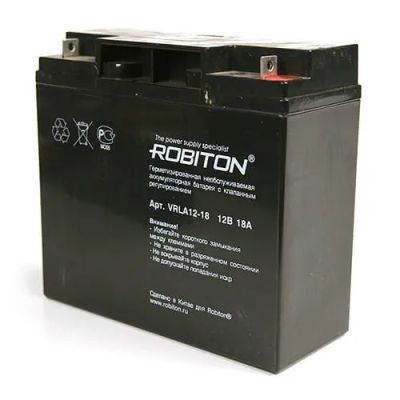 Лот: 21514720. Фото: 1. АКБ 12v-18Ah Robiton VRLA12-18... Батарейки, аккумуляторы, элементы питания