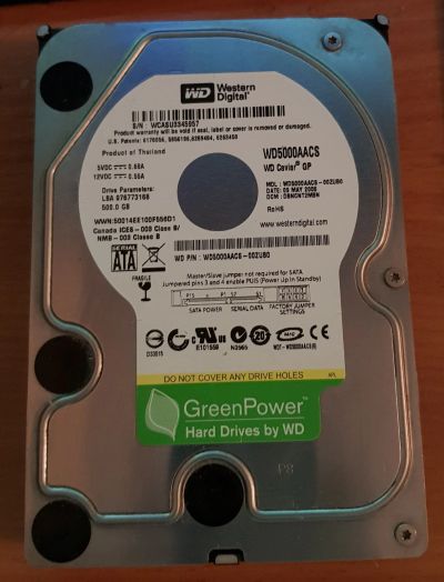 Лот: 13276421. Фото: 1. Винчестер WD 500Gb. Жёсткие диски (HDD)