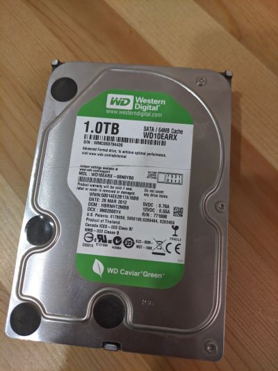 Лот: 18790945. Фото: 1. Жесткий диск WD Green 1TB (неисправно... Жёсткие диски (HDD)