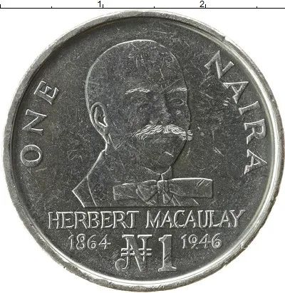 Лот: 20549992. Фото: 1. Нигерия 1 найра 1991 года. Герберт... Африка