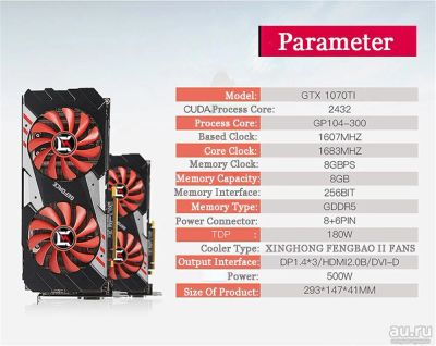 Лот: 17933069. Фото: 1. видеокарта gtx 1070ti. Видеокарты