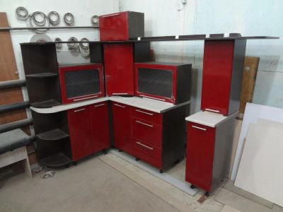 Лот: 6569513. Фото: 1. Кухонный гарнитур угловой гранат... Кухонные гарнитуры