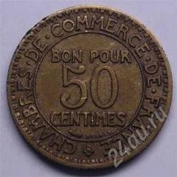 Лот: 102817. Фото: 1. Франция. 50 сентимес 1925г. Бронза... Европа