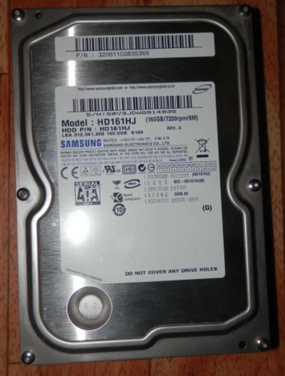 Лот: 12744480. Фото: 1. Hdd samsung 160 gb жеский диск. Жёсткие диски