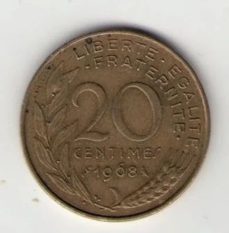 Лот: 3194794. Фото: 1. 20 сентимов Франция. Европа