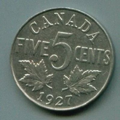 Лот: 9532965. Фото: 1. Канада 5 центов 1927 Георг 5... Америка