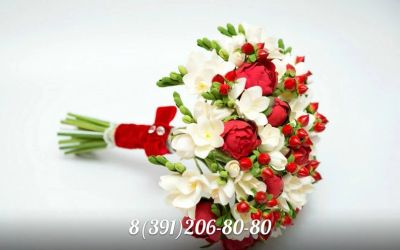 Лот: 6487304. Фото: 1. Свадебный букет, букет невесты... Свежие цветы