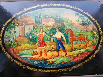 Лот: 13559801. Фото: 1. Шкатулка Мстера. У ручья. Отличный... Предметы интерьера и быта