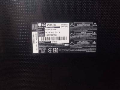 Лот: 25329746. Фото: 1. LED 43" (108 см) LG 43LF510V FHD... Запчасти для телевизоров, видеотехники, аудиотехники