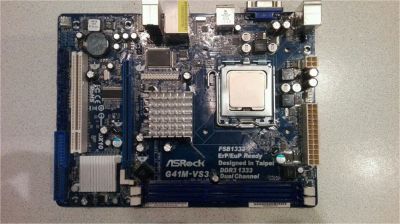 Лот: 9124438. Фото: 1. Материнская плата ASRock G41m-vs3... Материнские платы