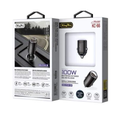 Лот: 22143165. Фото: 1. АЗУ KING YOU 1A1C KC66 100W Black. Зарядные устройства, блоки питания, адаптеры сетевые для смартфонов