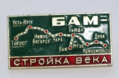 Лот: 8946582. Фото: 1. Знак: БАМ Стройка века. Тайшет... Сувенирные